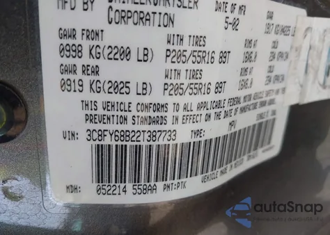 2002 Chrysler Pt Cruiser Limited from USA, damaged, VIN 3C8FY68B22T387733